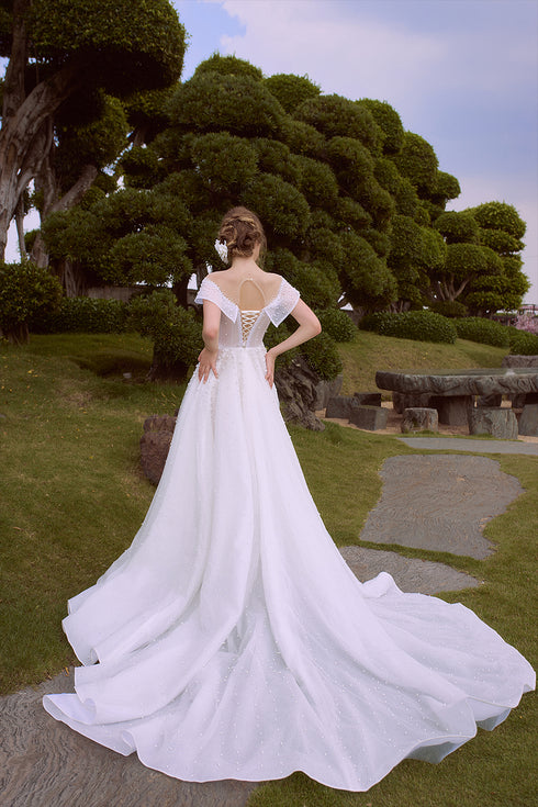 Ball gown beaded wedding dress